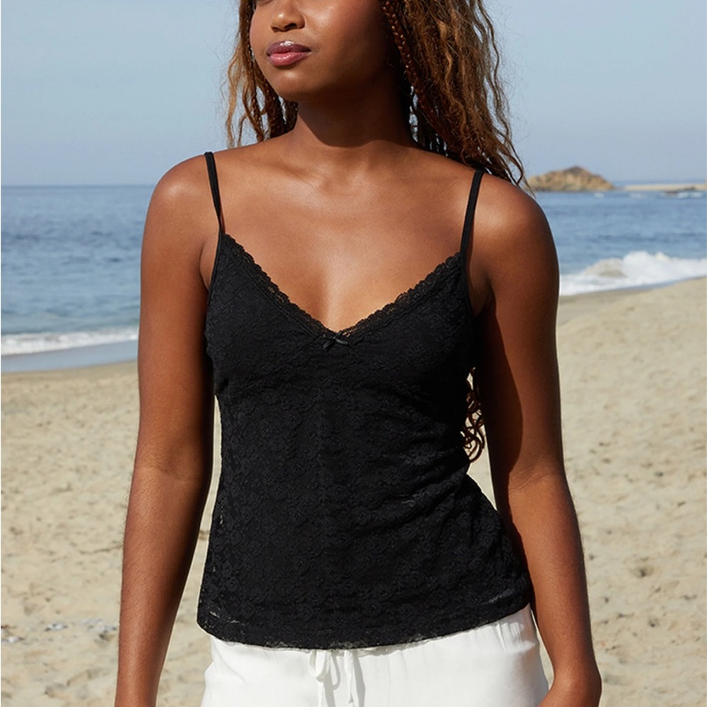Brandy Melville  Amara Black Lace tank top